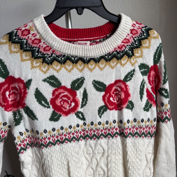 Mossimo Rose Knit Pullover Sweater Cottage Core Sz XS - Picture 4 of 8